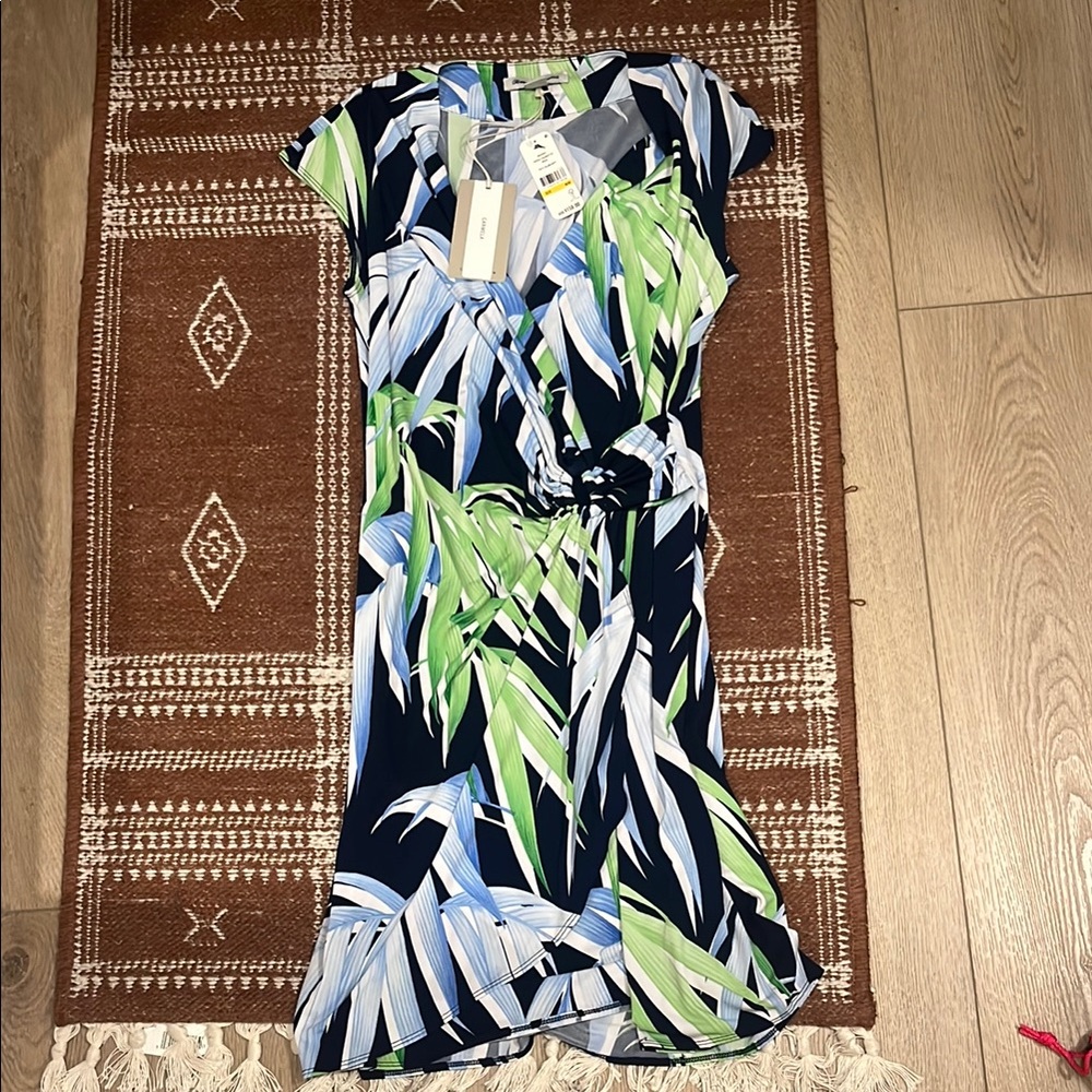 NWT Tommy Bahama wrap dress palm leaf print